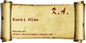 Konti Alex névjegykártya
